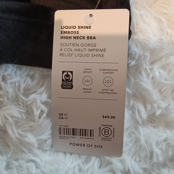 Athleta Liquid Shine Emboss High Neck Bra - Picture 2 of 4